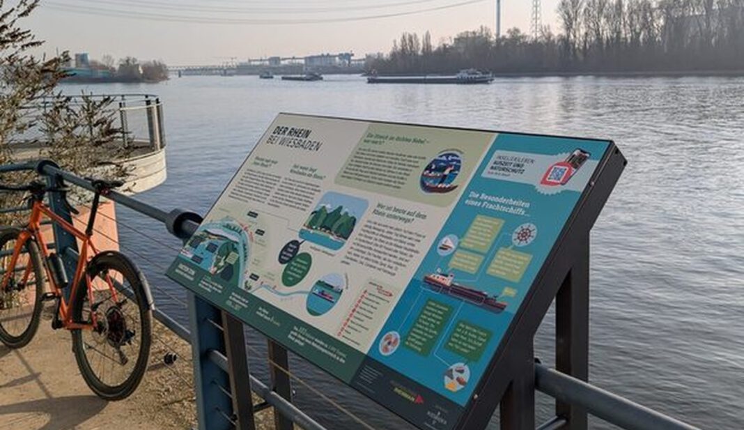 Neun Informationstafeln ergänzen Wiesbadener Uferwege von Rhein und Main
