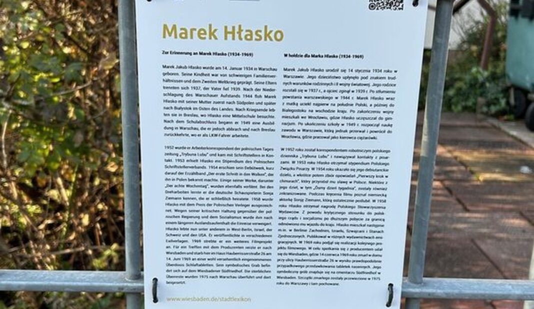 Wiesbaden bringt Gedenktafel für Marek Hłasko an seinem Todeshaus an Wiesbaden bringt Gedenktafel für Marek Hłasko an seinem Todeshaus an
